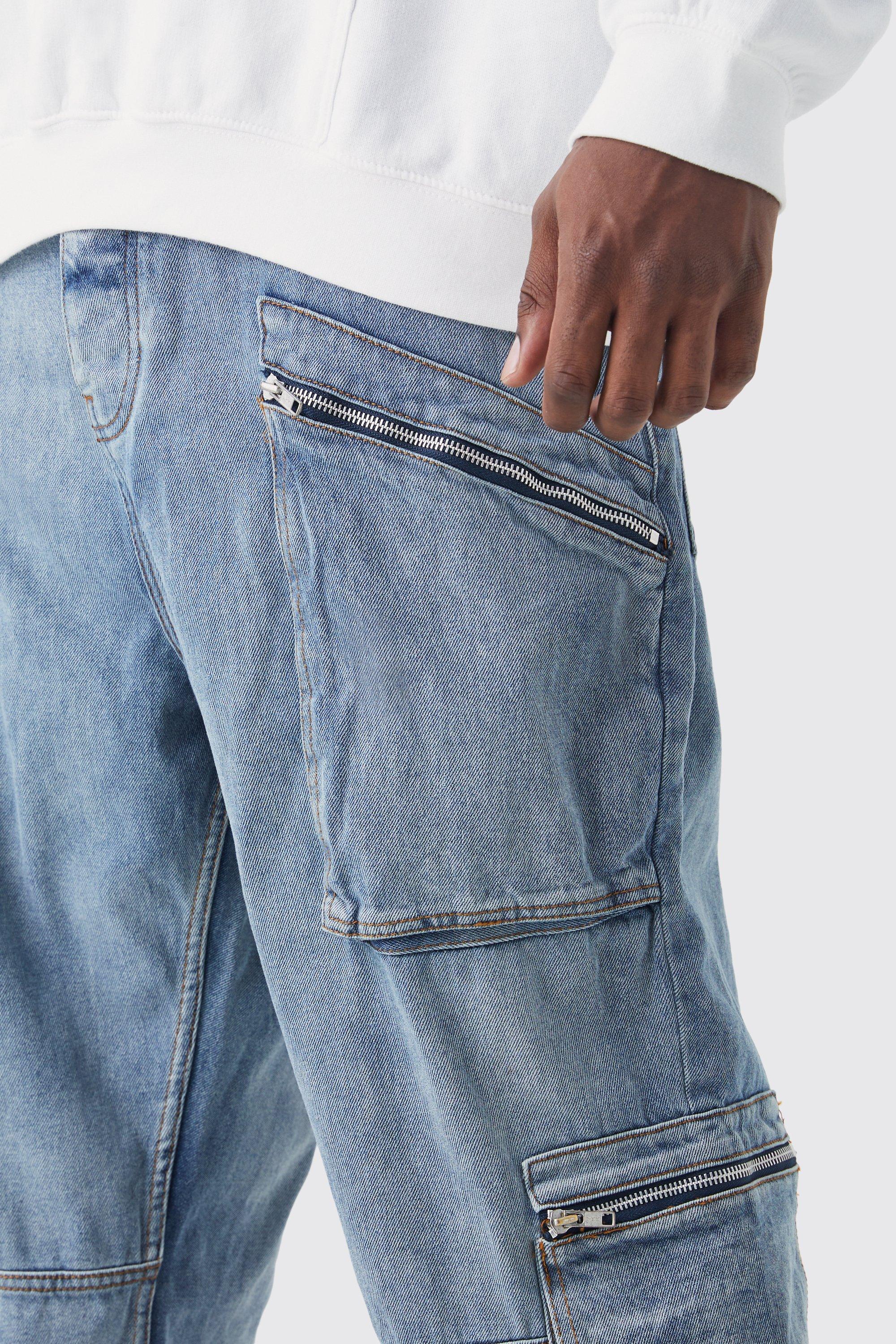 Plus Straight Rigid Zip Detail Jeans | boohoo